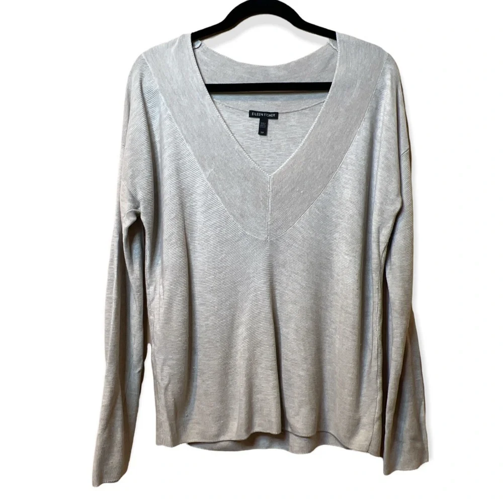 Eileen Fisher V Neck Pullover Sweater Size Small P